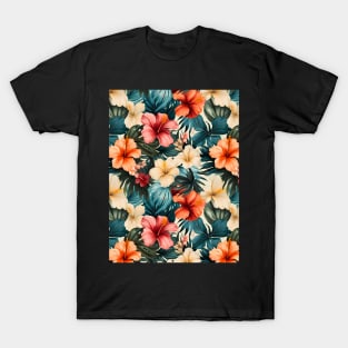 #2 Floral Pattern. Hibiscus Flower Pattern. T-Shirt